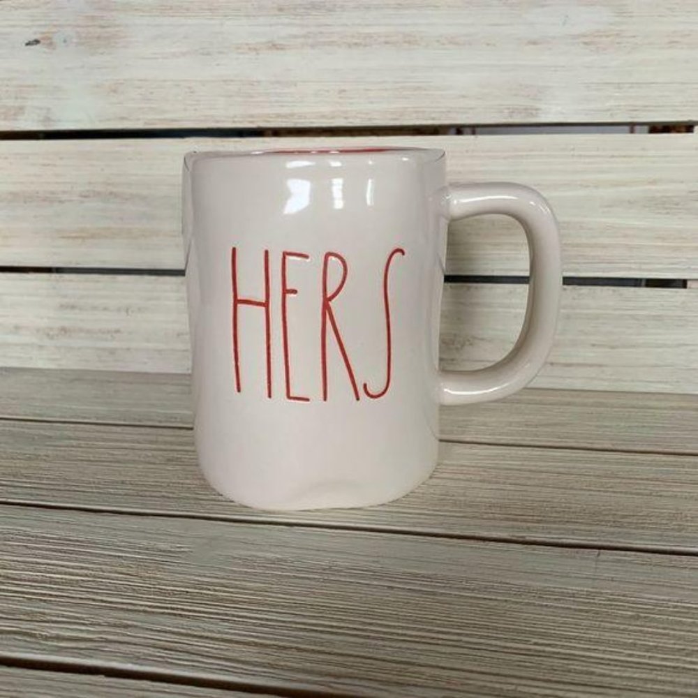RAE DUNN Hers Coffee Mug Pink Interior